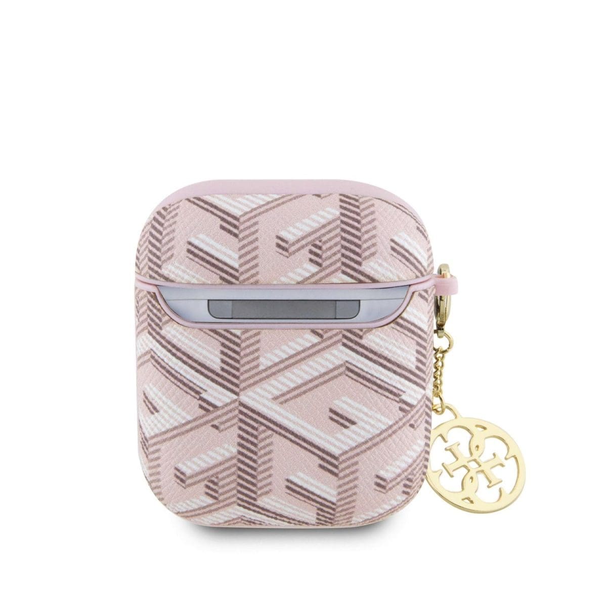 Guess PU G Cube Charm Kryt AirPods 1/2 Pink