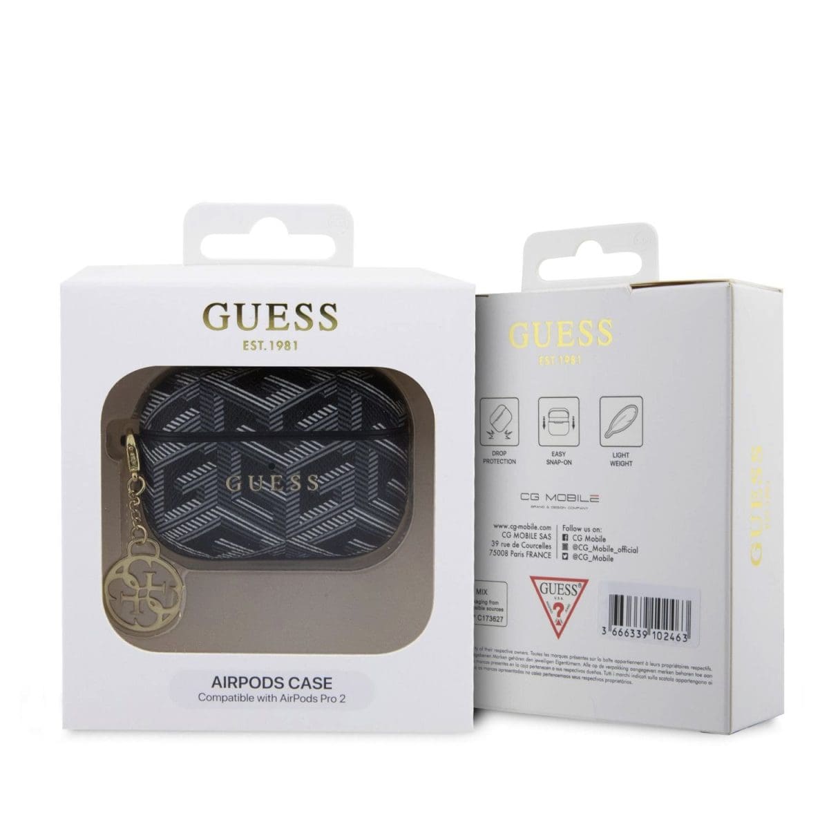 Guess PU G Cube Charm Kryt AirPods Pro 2 Black