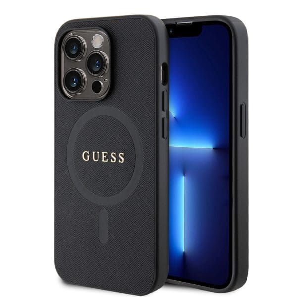 Guess PU Saffiano MagSafe Black Kryt iPhone 15 Pro Max