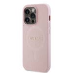 Guess PU Saffiano MagSafe Pink Kryt iPhone 15 Pro