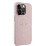 Guess PU Saffiano MagSafe Pink Kryt iPhone 15 Pro