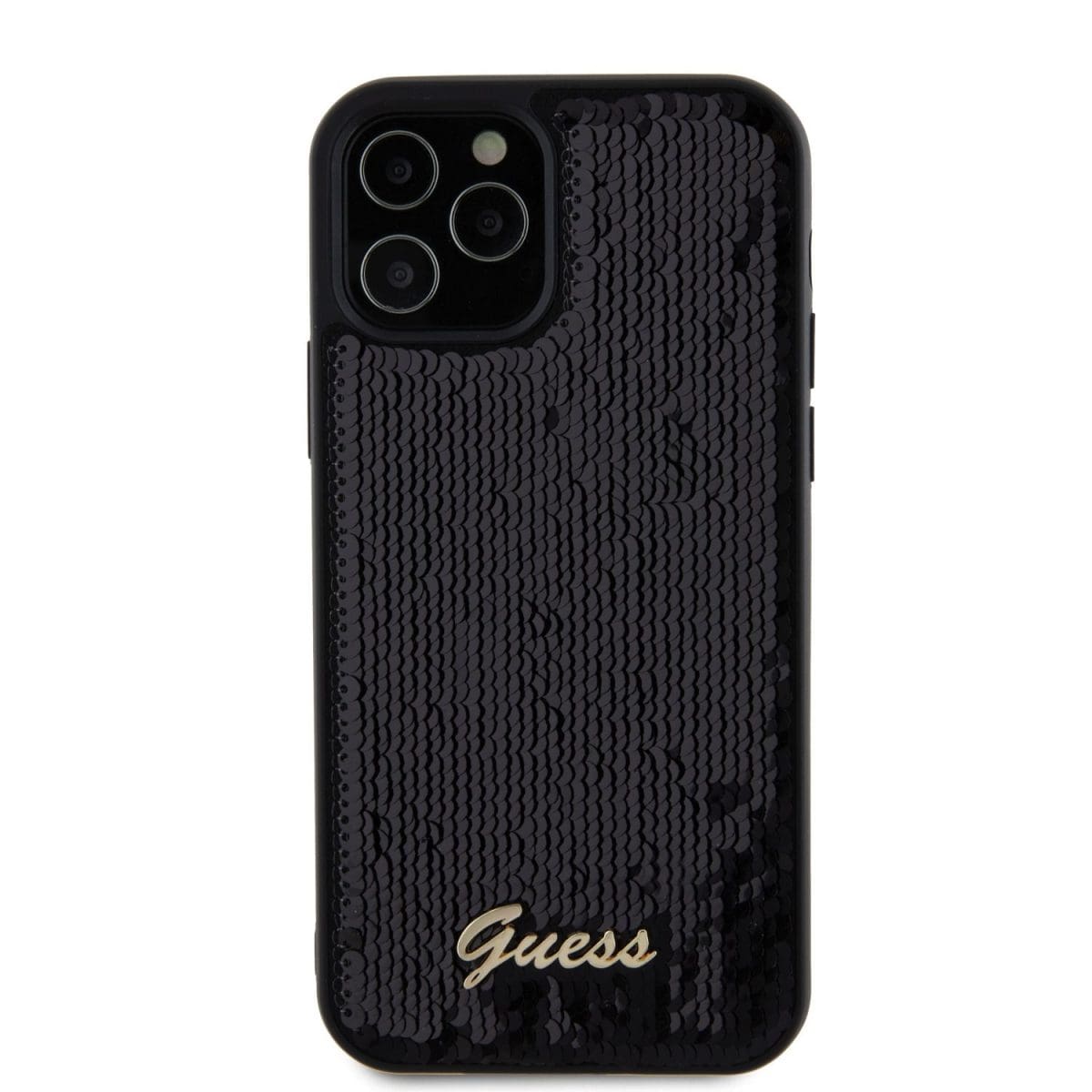 Guess Sequin Script Logo Black Kryt iPhone 12/12 Pro