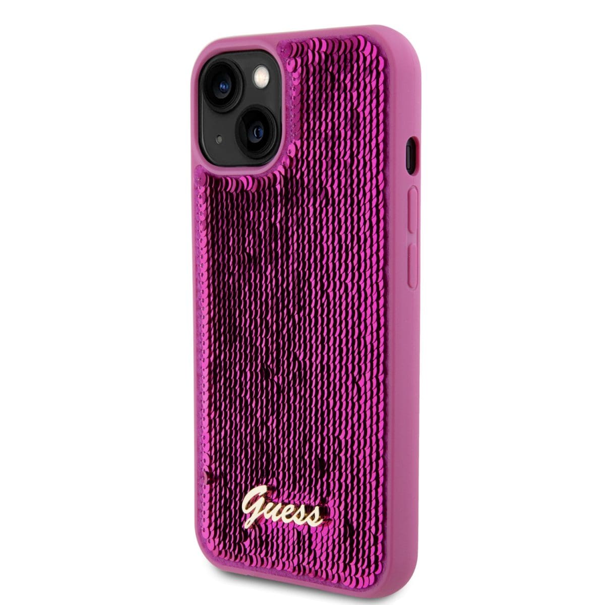 Guess Sequin Script Logo Magenta Kryt iPhone 13