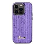 Guess Sequin Script Logo Purple Kryt iPhone 14 Pro Max