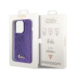 Guess Sequin Script Logo Purple Kryt iPhone 14 Pro Max