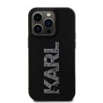 Karl Lagerfeld 3D Rubber Glitter Logo Karl Black Kryt iPhone 15 Pro