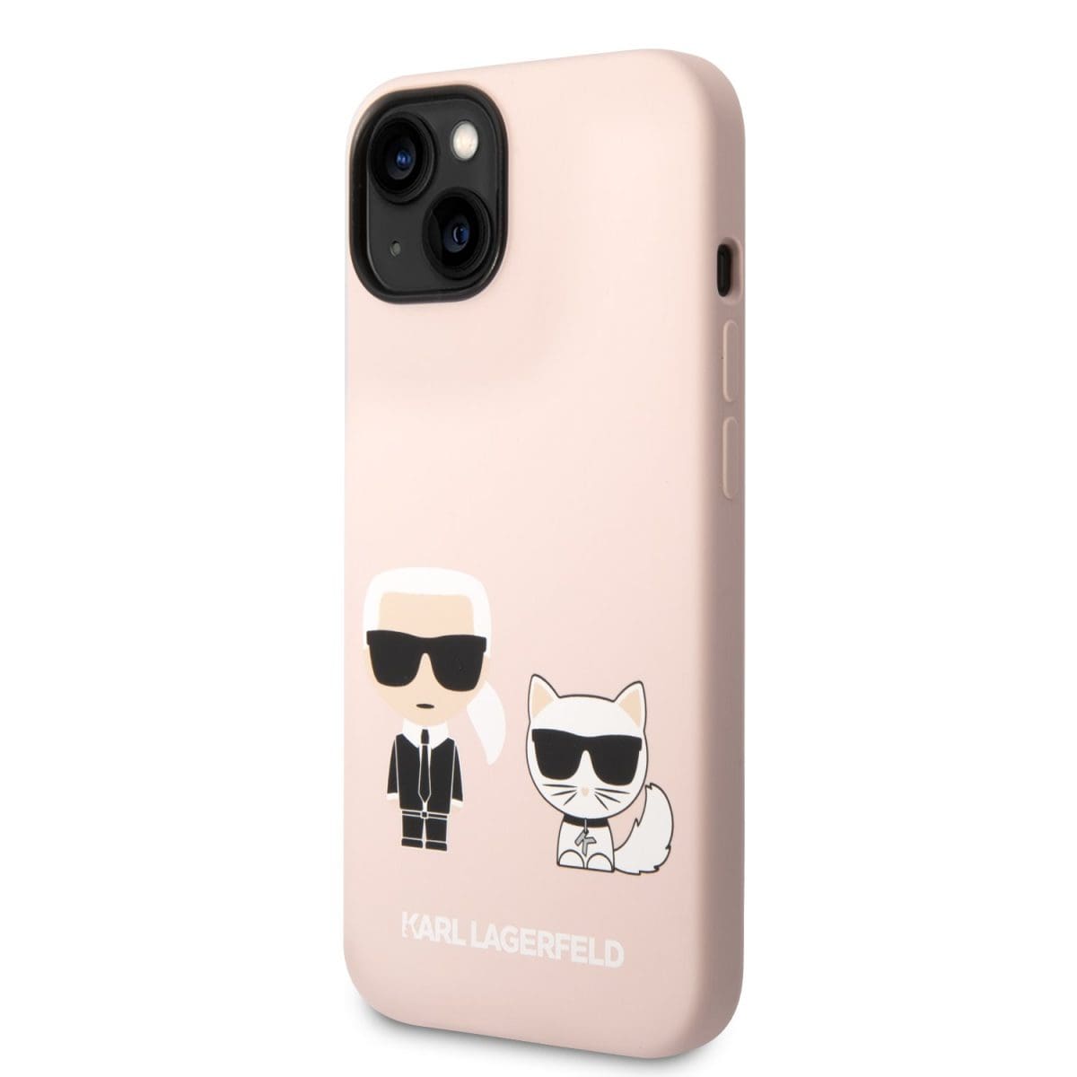 Karl Lagerfeld and Choupette Liquid Silicone Pink Kryt iPhone 14