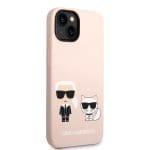 Karl Lagerfeld and Choupette Liquid Silicone Pink Kryt iPhone 14
