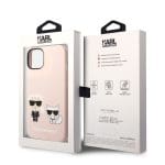 Karl Lagerfeld and Choupette Liquid Silicone Pink Kryt iPhone 14 Plus