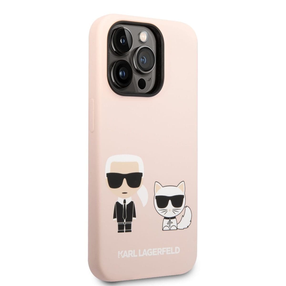 Karl Lagerfeld and Choupette Liquid Silicone Pink Kryt iPhone 14 Pro Max