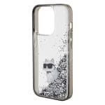 Karl Lagerfeld KLHCP15LLKCNSK Transparent Hardcase Liquid Glitter Choupette Kryt iPhone 15 Pro