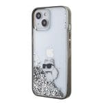 Karl Lagerfeld KLHCP15SLKCNSK Transparent Hardcase Liquid Glitter Choupette Kryt iPhone 15