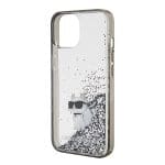 Karl Lagerfeld KLHCP15SLKCNSK Transparent Hardcase Liquid Glitter Choupette Kryt iPhone 15