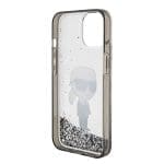 Karl Lagerfeld KLHCP15SLKKNSK Transparent Hardcase Liquid Glitter Ikonik Kryt iPhone 15