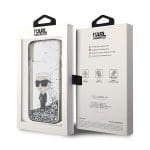 Karl Lagerfeld KLHCP15SLKKNSK Transparent Hardcase Liquid Glitter Ikonik Kryt iPhone 15