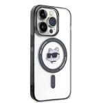 Karl Lagerfeld KLHMP15LHCHNOTK Transparent Hardcase IML Choupette`s Head MagSafe Kryt iPhone 15 Pro