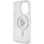Karl Lagerfeld KLHMP15LHGKCNOT Transparent Hardcase Karl&Choupette Glitter MagSafe Kryt iPhone 15 Pro