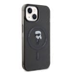 Karl Lagerfeld KLHMP15SHFCKNOK Black Hardcase IML Ikonik MagSafe Kryt iPhone 15