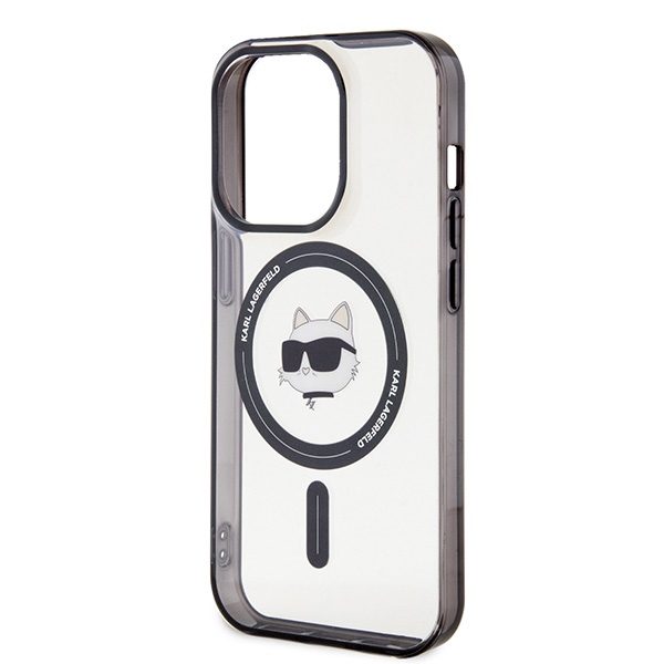 Karl Lagerfeld KLHMP15XHCHNOTK Transparent Hardcase IML Choupette`s Head MagSafe Kryt iPhone 15 Pro Max