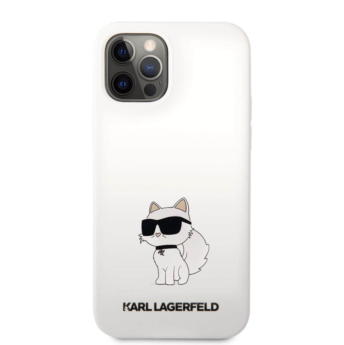 Karl Lagerfeld Liquid Silicone Choupette NFT White Kryt iPhone 12/12 Pro