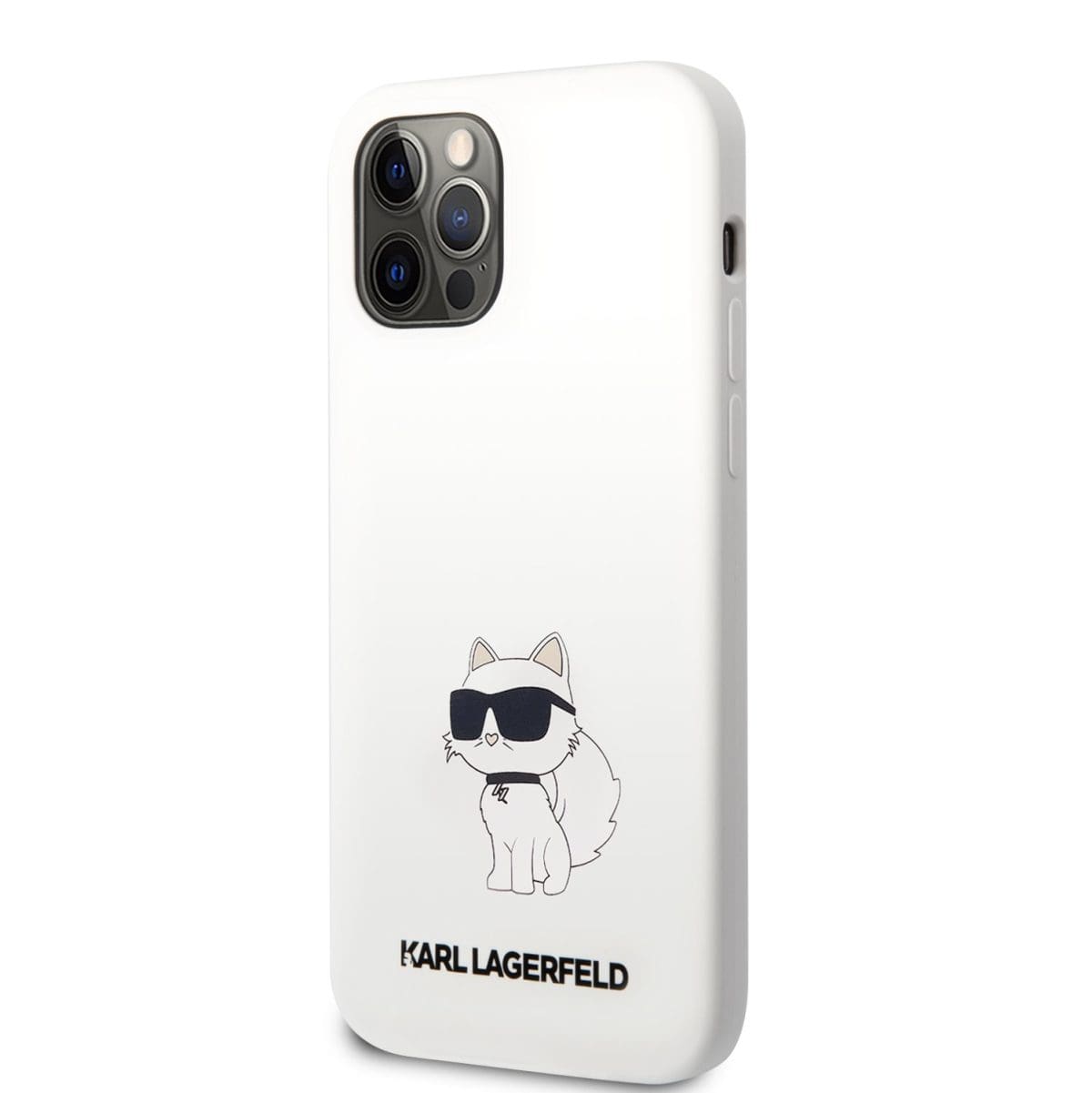 Karl Lagerfeld Liquid Silicone Choupette NFT White Kryt iPhone 12/12 Pro
