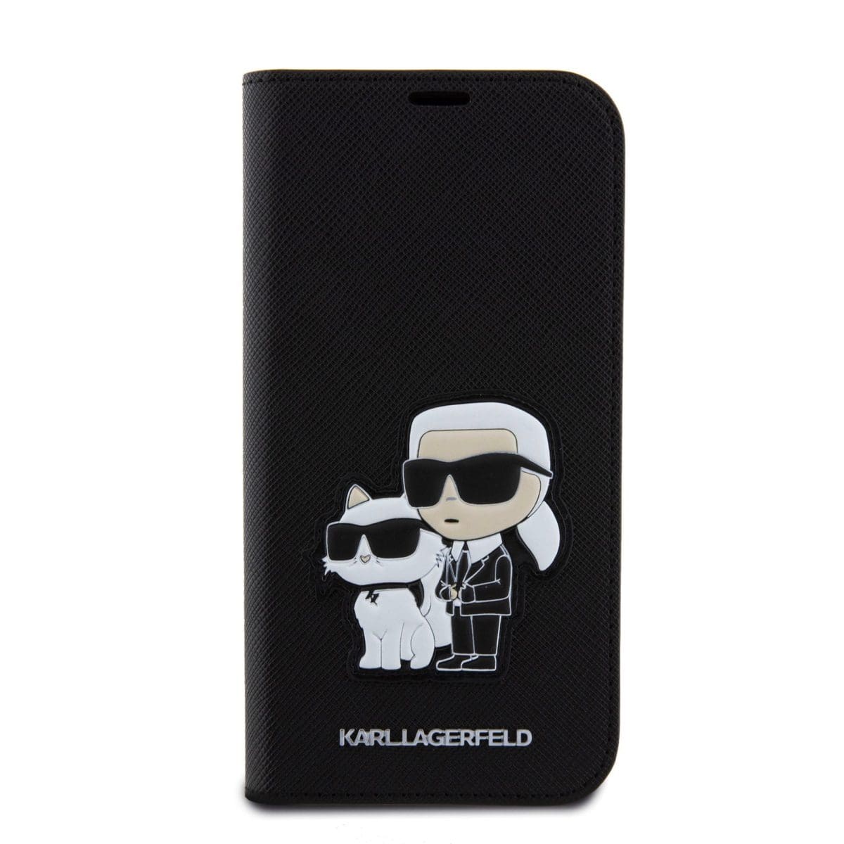 Karl Lagerfeld PU Saffiano Karl and Choupette NFT Book Black Kryt iPhone 15
