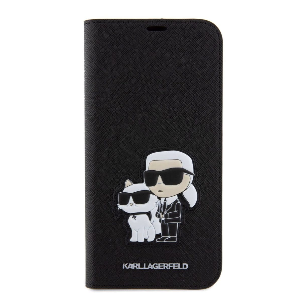 Karl Lagerfeld PU Saffiano Karl and Choupette NFT Book Black Kryt iPhone 15 Pro Max