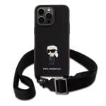 Karl Lagerfeld Saffiano Crossbody Metal Ikonik Black Kryt iPhone 15 Pro Max