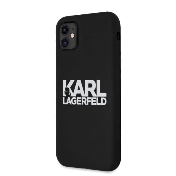 Karl Lagerfeld Stack White Logo Silikónový Black Kryt iPhone 11
