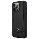 Mercedes MEHCP15LARMBK Black Hardcase Leather Urban Kryt iPhone 15 Pro