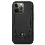 Mercedes MEHCP15LARMBK Black Hardcase Leather Urban Kryt iPhone 15 Pro