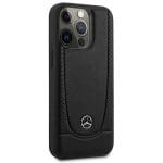 Mercedes MEHCP15LARMBK Black Hardcase Leather Urban Kryt iPhone 15 Pro