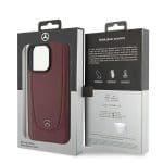 Mercedes MEHCP15XARMRE Red Hardcase Leather Urban Bengale Kryt iPhone 15 Pro Max