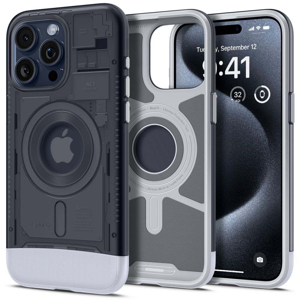 Funda iPhone 15 Pro Max Spigen Cyrill Kajuk Mag MagSafe Negro Case - ✓