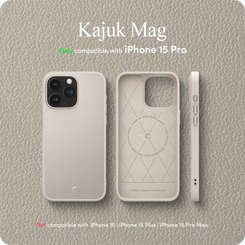 Spigen Cyrill Kajuk Mag MagSafe Cream Kryt iPhone 15 Pro