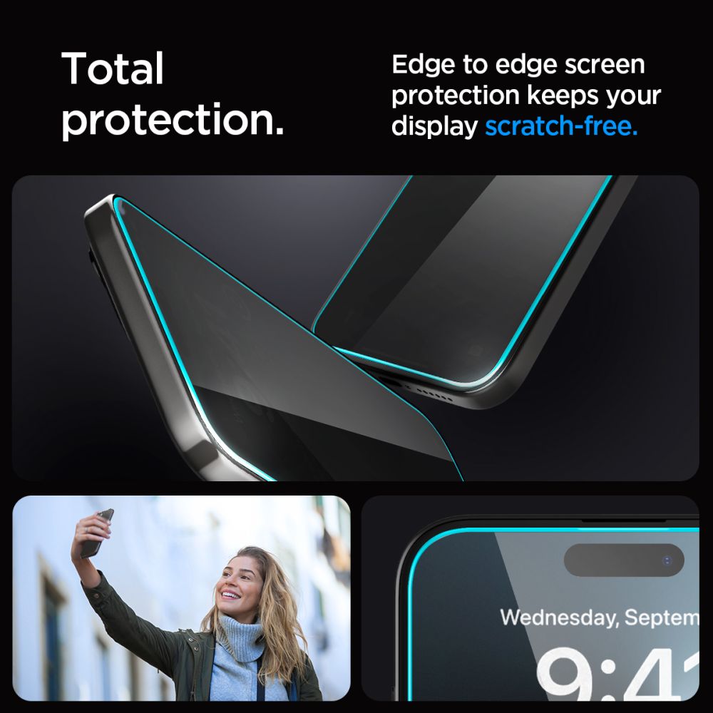 Spigen Glas.tr ”ez Fit” 2-pack Privacy iPhone 15 Pro Max