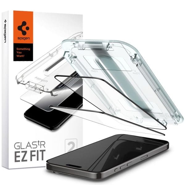 Spigen Glas.tr ”ez Fit” Fc 2-pack Black iPhone 15 Pro Max