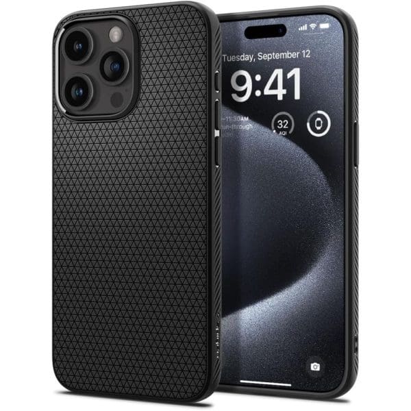 Spigen Liquid Air Matte Black Kryt iPhone 15 Pro