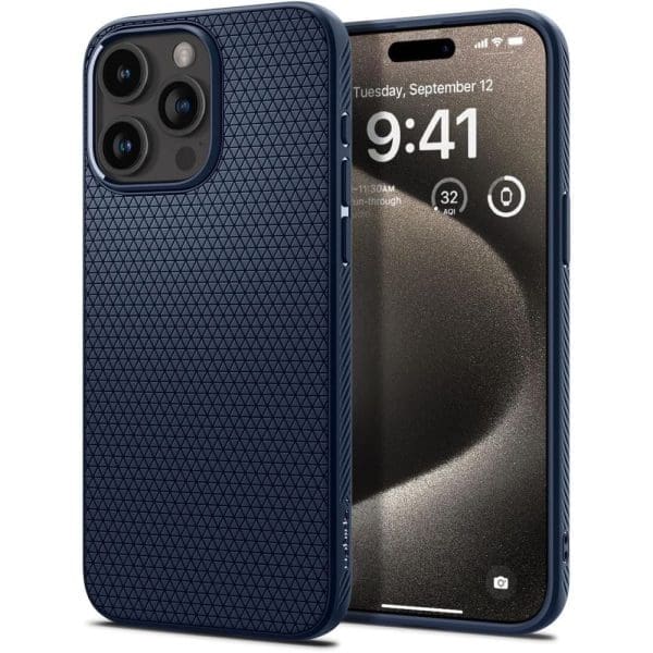 Spigen Liquid Air Navy Blue Kryt iPhone 15 Pro Max