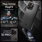 Spigen Mag Armor MagSafe Matte Black Kryt iPhone 15 Pro