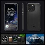 Spigen Mag Armor MagSafe Matte Black Kryt iPhone 15 Pro Max