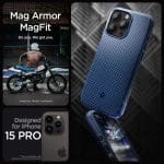 Spigen Mag Armor MagSafe Navy Blue Kryt iPhone 15 Pro