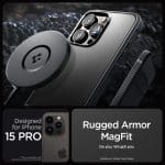 Spigen Rugged Armor Mag MagSafe Matte Black Kryt iPhone 15 Pro