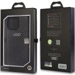 Audi Carbon Fiber Black Hardcase AU-TPUPCIP14P-R8/D2-BK Kryt iPhone 14 Pro