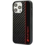 Audi Carbon Fiber Stripe Black Hardcase AUS-TPUPCIP14P-R8/D1-BK Kryt iPhone 14 Pro