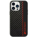 Audi Carbon Fiber Stripe Black Hardcase AUS-TPUPCIP14P-R8/D1-BK Kryt iPhone 14 Pro