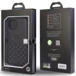 Audi Genuine Leather Black Hardcase AU-TPUPCIP12P-Q8/D1-BK Kryt iPhone 12/12 Pro