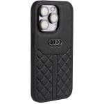 Audi Genuine Leather Black Hardcase AU-TPUPCIP14P-Q8/D1-BK Kryt iPhone 14 Pro