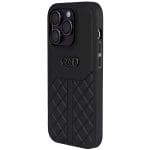 Audi Genuine Leather Black Hardcase AU-TPUPCIP14P-Q8/D1-BK Kryt iPhone 14 Pro