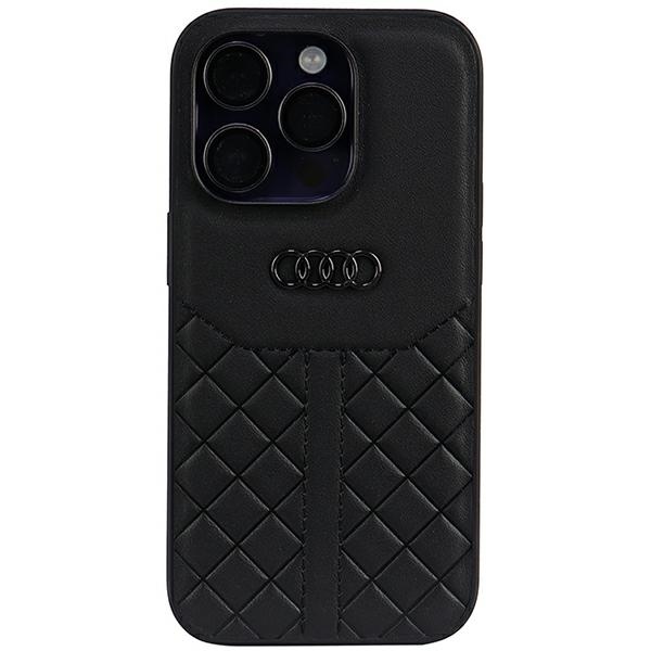 Audi Genuine Leather Black Hardcase AU-TPUPCIP14P-Q8/D1-BK Kryt iPhone 14 Pro
